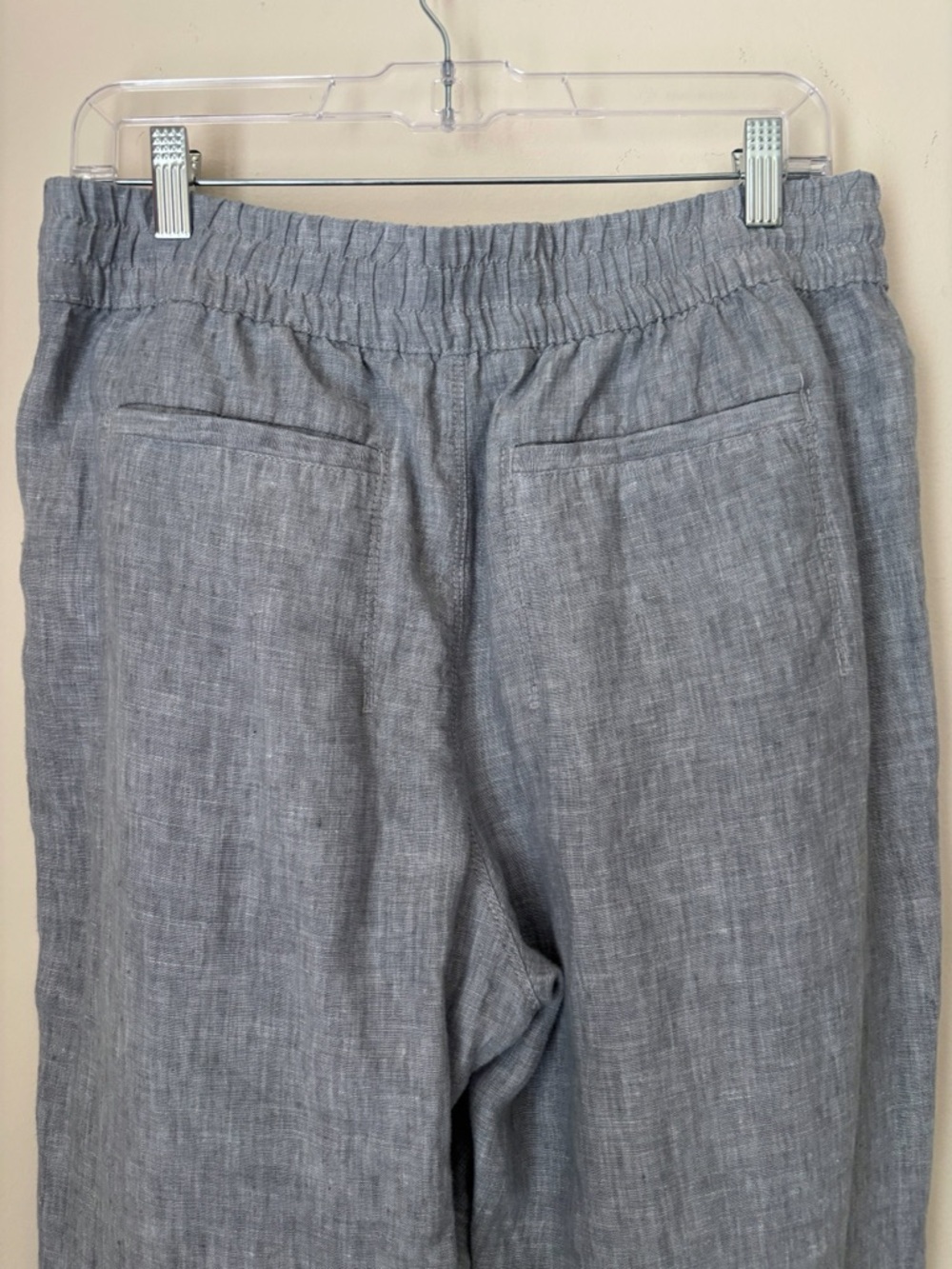 Athleta Retreat Linen Ankle Pants Medium Storm Cloud Grey - Picture 6 of 9